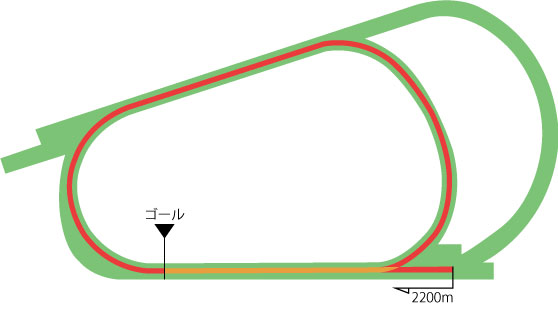 阪神競馬場 芝2200m（内）