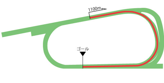 京都競馬場 芝1100m（内）