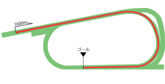 京都競馬場 芝1600m（内）