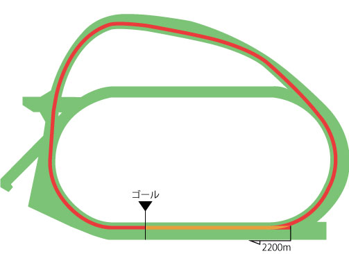 中山競馬場 芝2200m（外）